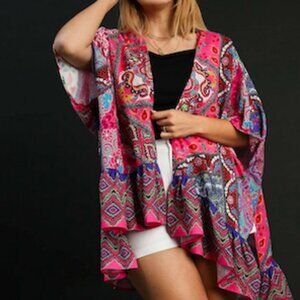 Umgee Open Front Kimono (avail in XL/1X and 1X/2X)